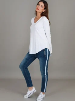3rd Story Portsea V Neck T Shirt< Long Sleeves