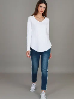 3rd Story Portsea V Neck T Shirt< Long Sleeves