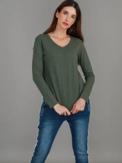 3rd Story Portsea V Neck T Shirt< Long Sleeves