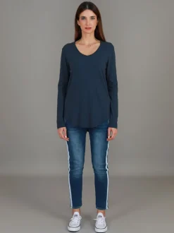 3rd Story Portsea V Neck T Shirt< Long Sleeves