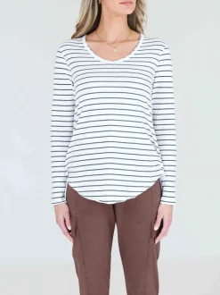 3rd Story Portsea V Neck T Shirt< Long Sleeves