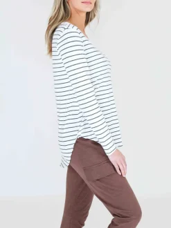 3rd Story Portsea V Neck T Shirt< Long Sleeves