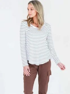 3rd Story Portsea V Neck T Shirt< Long Sleeves