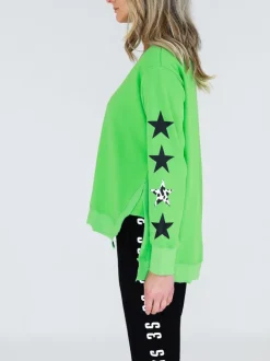 3rd Story Rhodes Leopard Star Print on Sleeve Sweatshirt< Sweatshirts|Sweatshirts