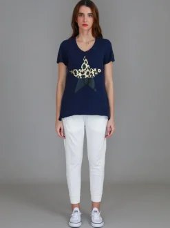 3rd Story Rosemary Splice Star Leopard Print T Shirt< Short Sleeves