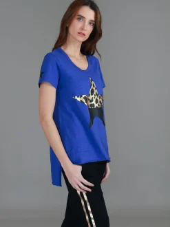 3rd Story Rosemary Splice Star Leopard Print T Shirt< Short Sleeves