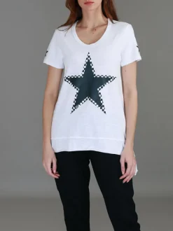 3rd Story Sandy Check Black Star T Shirt< Short Sleeves