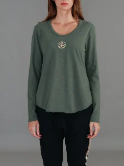 3rd Story Shellie 3S Gold Logo Long Sleeve T Shirt< Long Sleeves