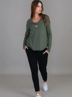 3rd Story Shellie 3S Gold Logo Long Sleeve T Shirt< Long Sleeves