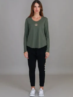 3rd Story Shellie 3S Gold Logo Long Sleeve T Shirt< Long Sleeves