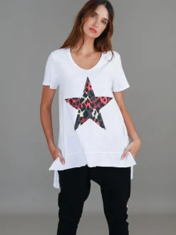 3rd Story Simeon Leopard Star Short Sleeve T Shirt< Short Sleeves