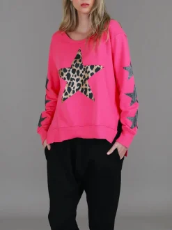 3rd Story Sydney Leopard Star Print Sweatshirt< Sweatshirts|Sweatshirts