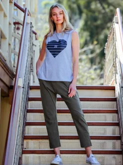 3rd Story Thea Heart Grey Tank Top< Tanks