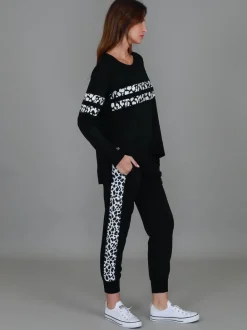 3rd Story Theresa Leopard Stripe Print Sweatshirt< Sweatshirts|Sweatshirts