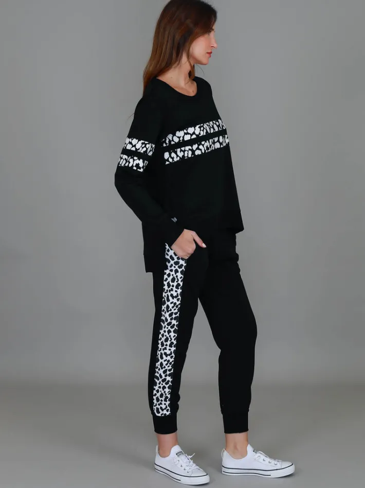3rd Story Theresa Leopard Stripe Print Sweatshirt< Sweatshirts|Sweatshirts