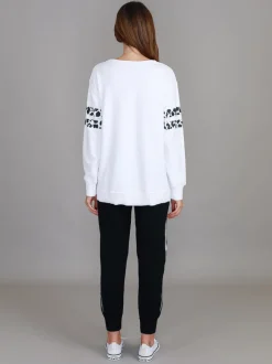 3rd Story Theresa Leopard Stripe Print Sweatshirt< Sweatshirts|Sweatshirts