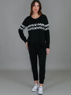 3rd Story Theresa Leopard Stripe Print Sweatshirt< Sweatshirts|Sweatshirts