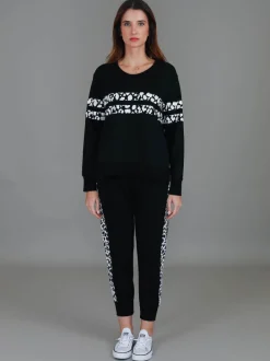 3rd Story Theresa Leopard Stripe Print Sweatshirt< Sweatshirts|Sweatshirts