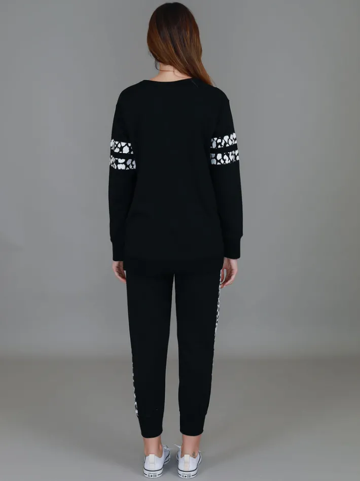 3rd Story Theresa Leopard Stripe Print Sweatshirt< Sweatshirts|Sweatshirts