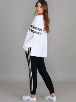3rd Story Theresa Leopard Stripe Print Sweatshirt< Sweatshirts|Sweatshirts