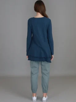 3rd Story Trinity Longline Ruffle Hem T Shirt< Long Sleeves
