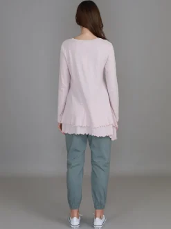 3rd Story Trinity Longline Ruffle Hem T Shirt< Long Sleeves