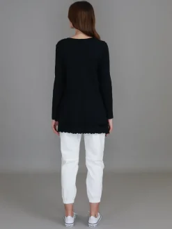 3rd Story Trinity Longline Ruffle Hem T Shirt< Long Sleeves