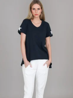 3rd Story Verona Twin Star V Neck T Shirt< Short Sleeves