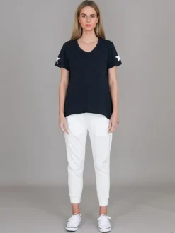 3rd Story Verona Twin Star V Neck T Shirt< Short Sleeves