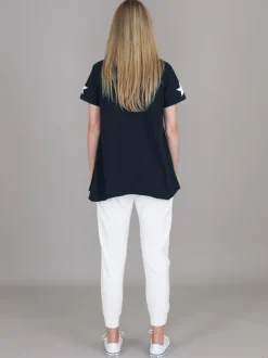 3rd Story Verona Twin Star V Neck T Shirt< Short Sleeves