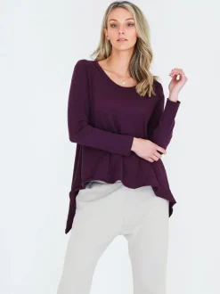 3rd Story Willow Asymmetrical Hem T Shirt< Long Sleeves