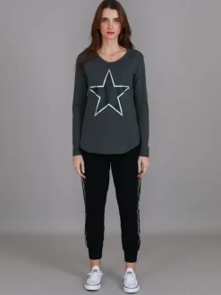 3rd Story Wonder Silver Star T Shirt< Long Sleeves