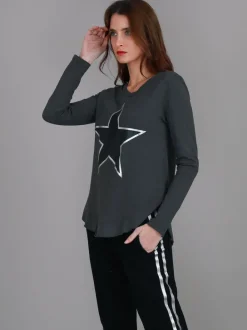 3rd Story Wonder Silver Star T Shirt< Long Sleeves